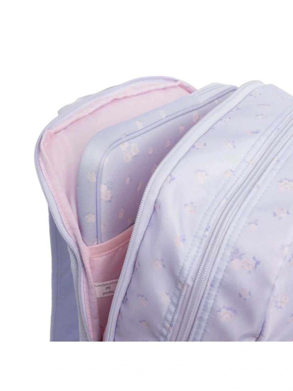 Loveshackfancy x target yoobi everblooming rosettes ditsy backpack breezy blue